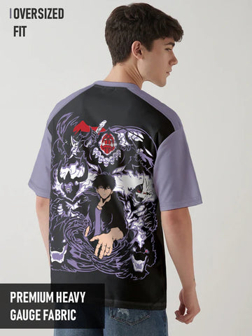 Jin Woo X Shadow Monarch Solo Leveling Oversized T-Shirt - Multi Color
